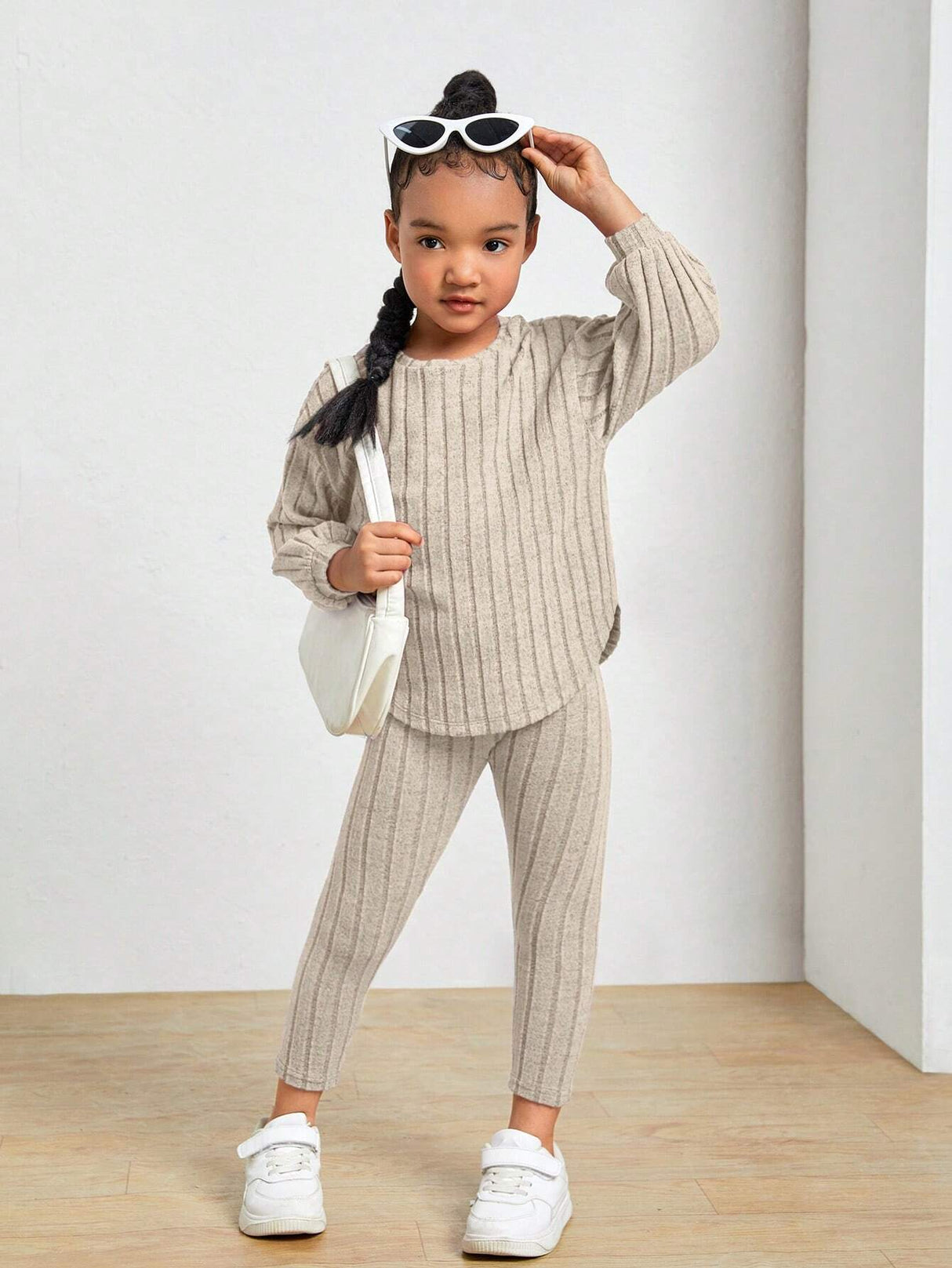 Kids Ribbed Knit Tee and Leggings Set Provain Shop