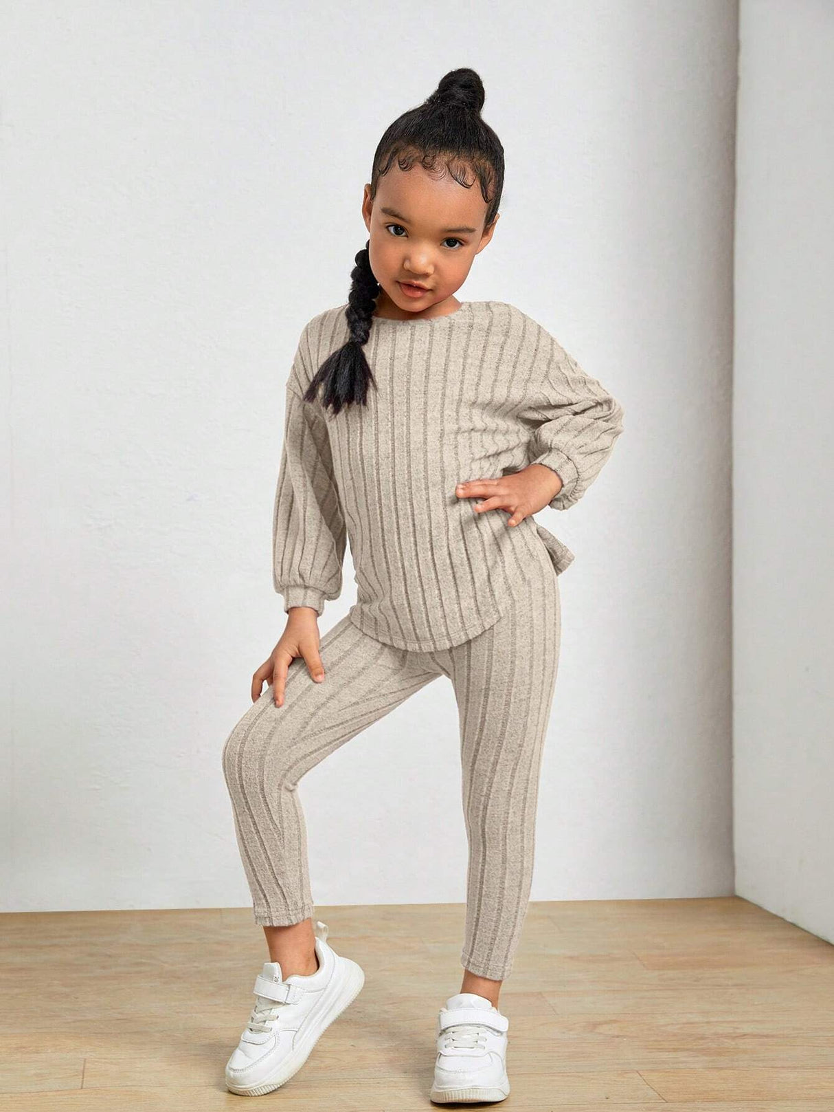 Kids Ribbed Knit Tee and Leggings Set Provain Shop