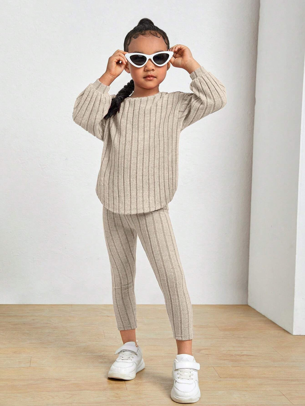 Kids Ribbed Knit Tee and Leggings Set Provain Shop