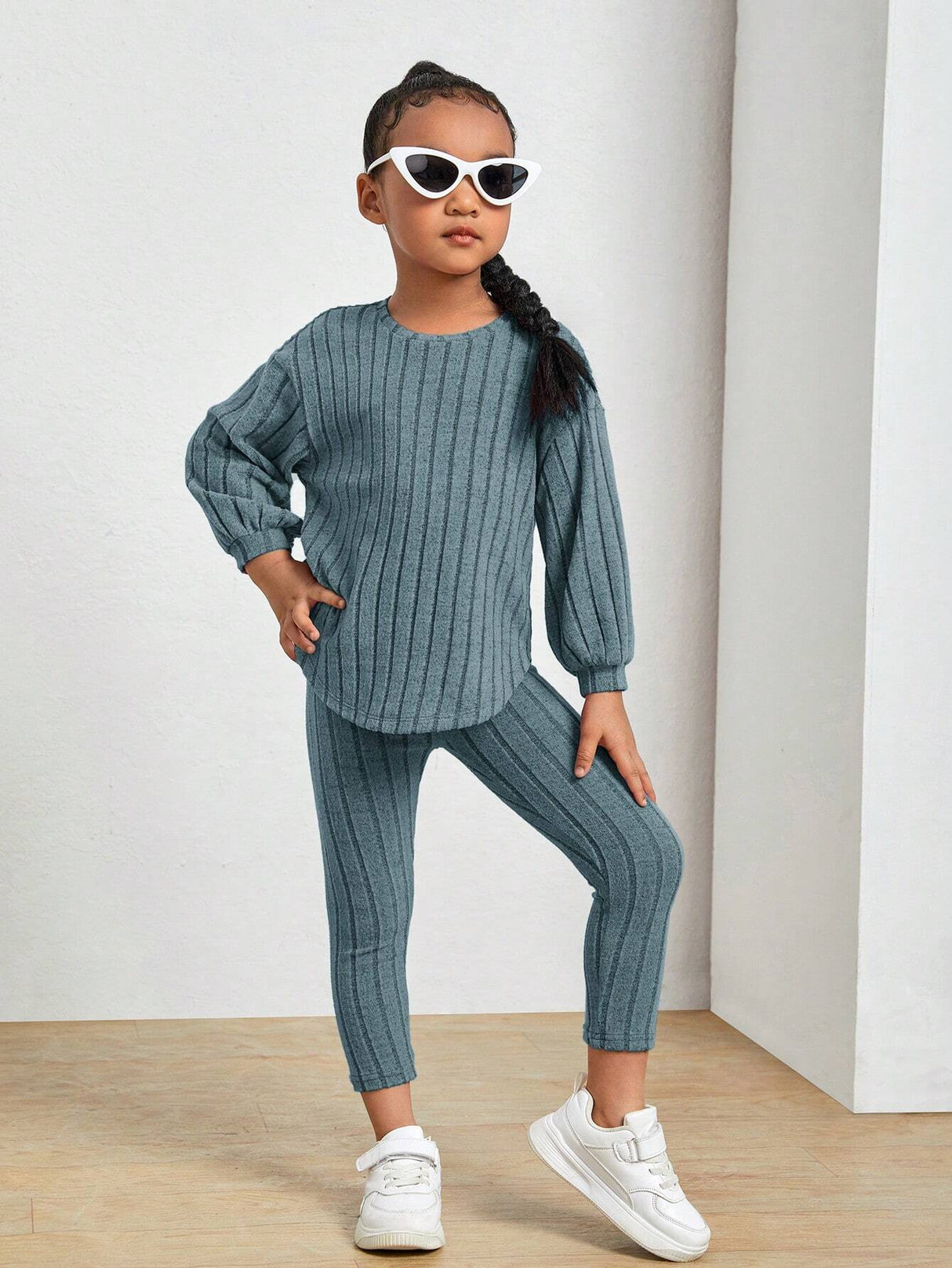 Kids Ribbed Knit Tee and Leggings Set Provain Shop