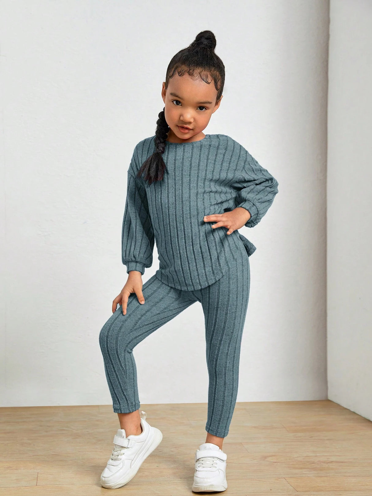 Kids Ribbed Knit Tee and Leggings Set Provain Shop