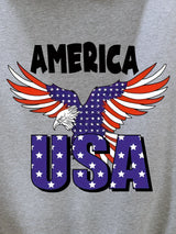 Provain Shop America USA Eagle Pattern Print Hooded Sweatshirt, Personalized Hoodies Fashion Casual Tops For Spring Autumn, Men's Clothing 