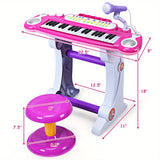 Pink LIFEZEAL 37Key Kids Keyboard with Stool  Mic Provain Shop