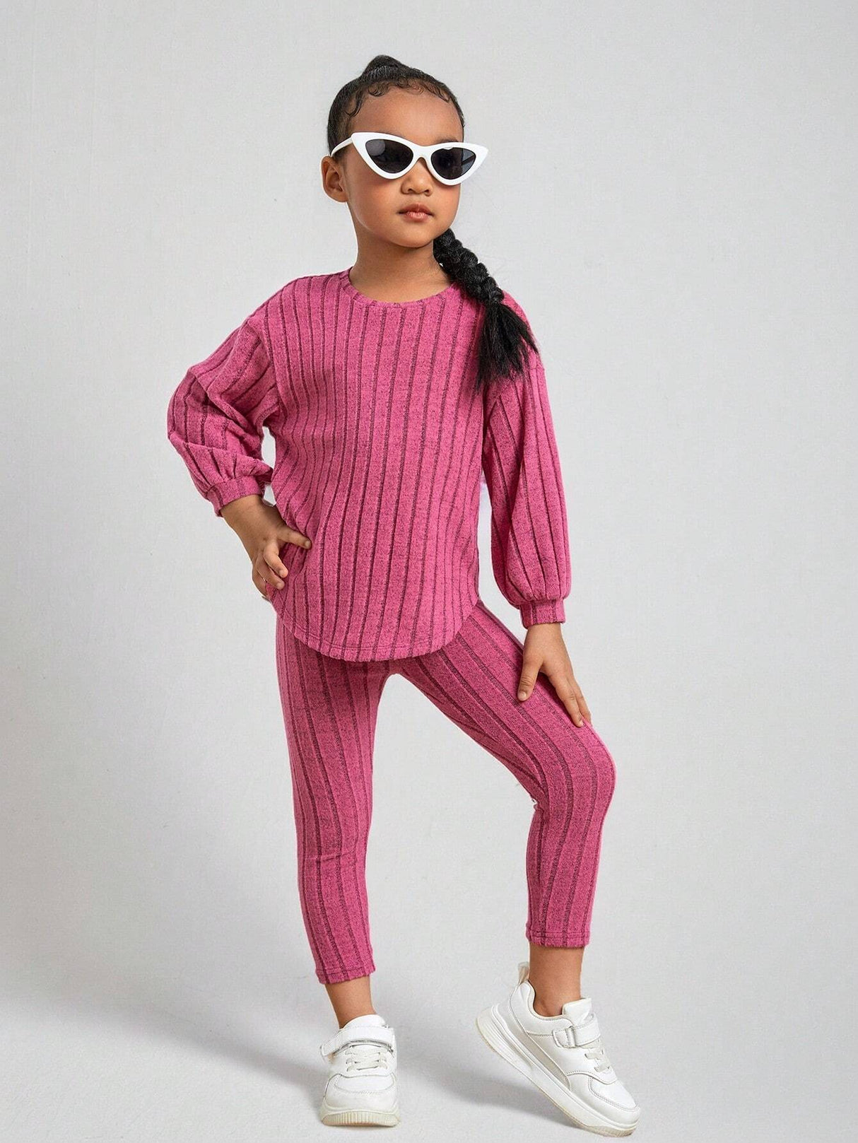 Kids Ribbed Knit Tee and Leggings Set Provain Shop