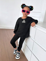 Kids Ribbed Knit Tee and Leggings Set Provain Shop