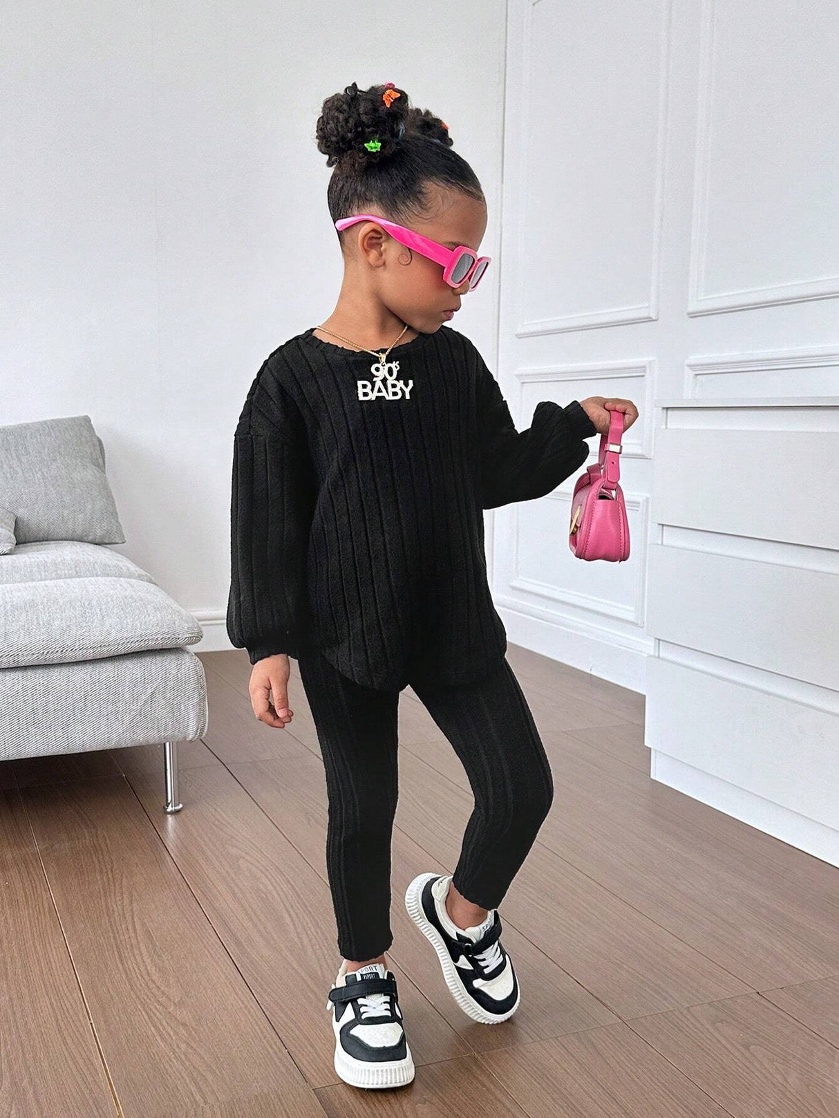 Kids Ribbed Knit Tee and Leggings Set Provain Shop