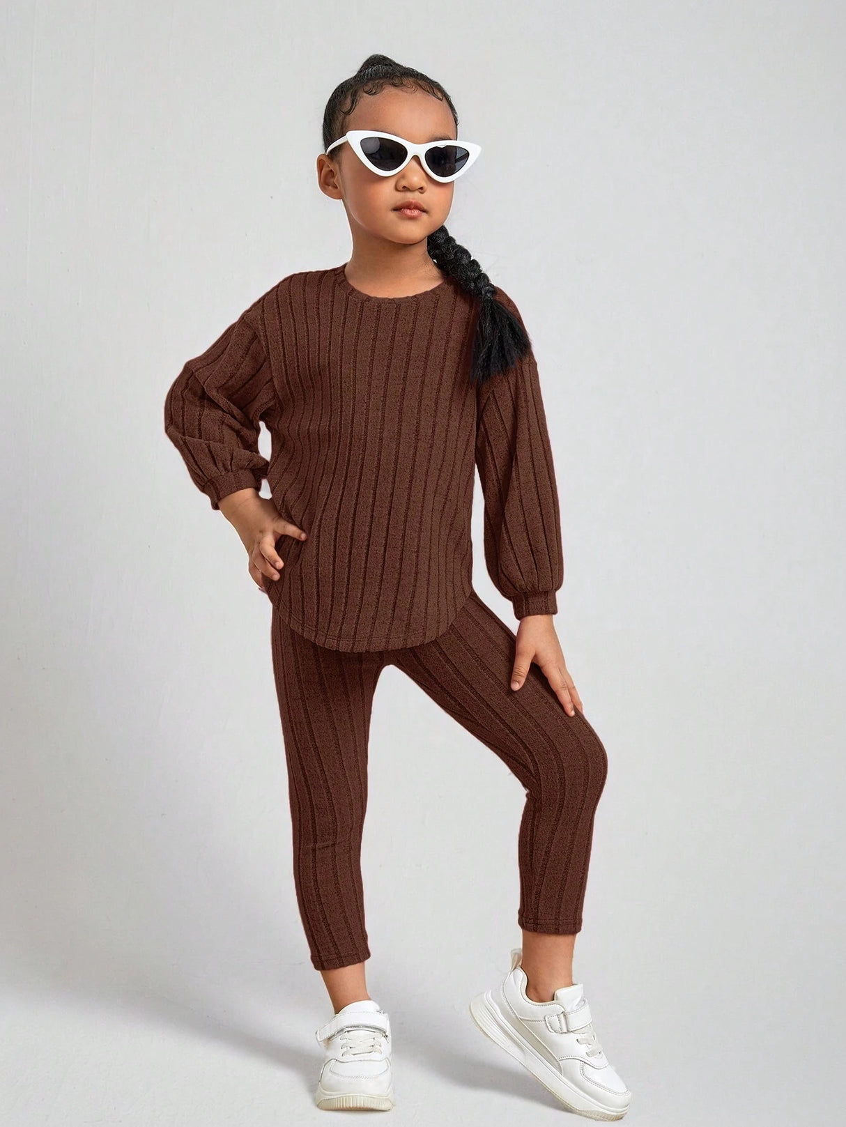 Kids Ribbed Knit Tee and Leggings Set Provain Shop