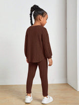 Kids Ribbed Knit Tee and Leggings Set Provain Shop