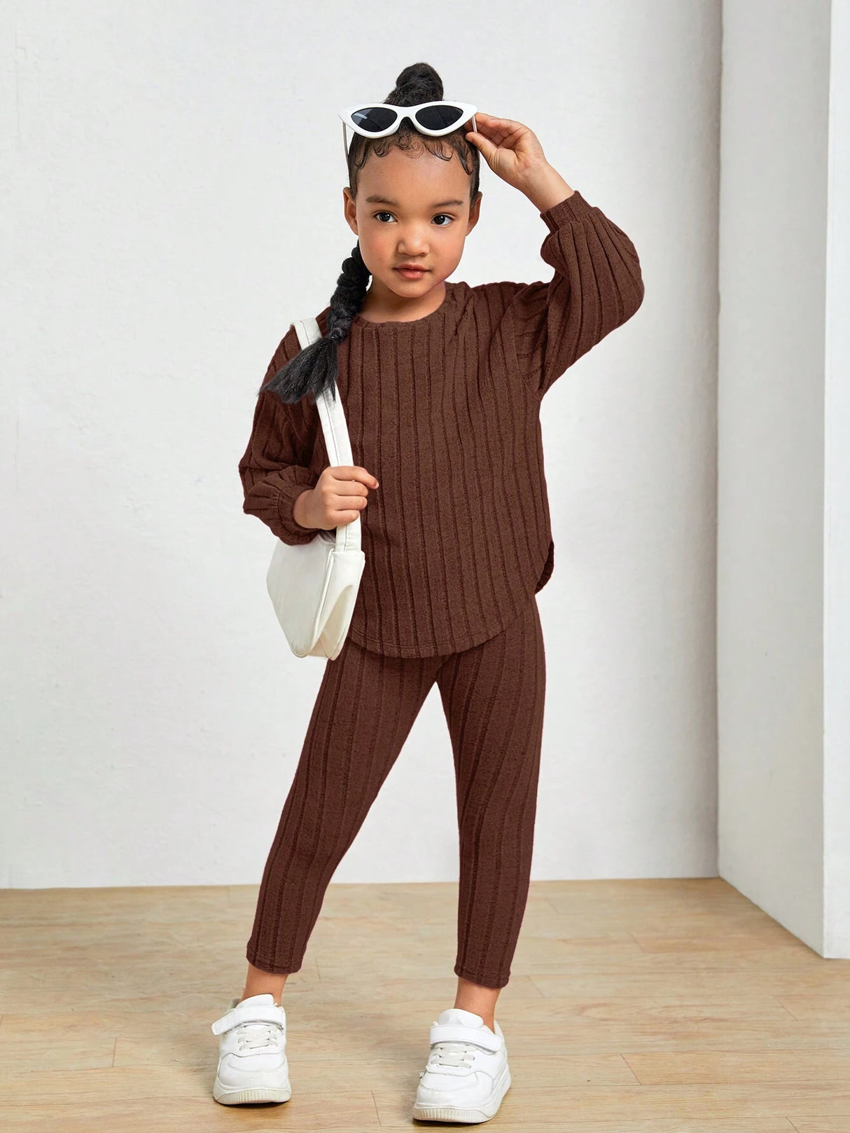 Kids Ribbed Knit Tee and Leggings Set Provain Shop