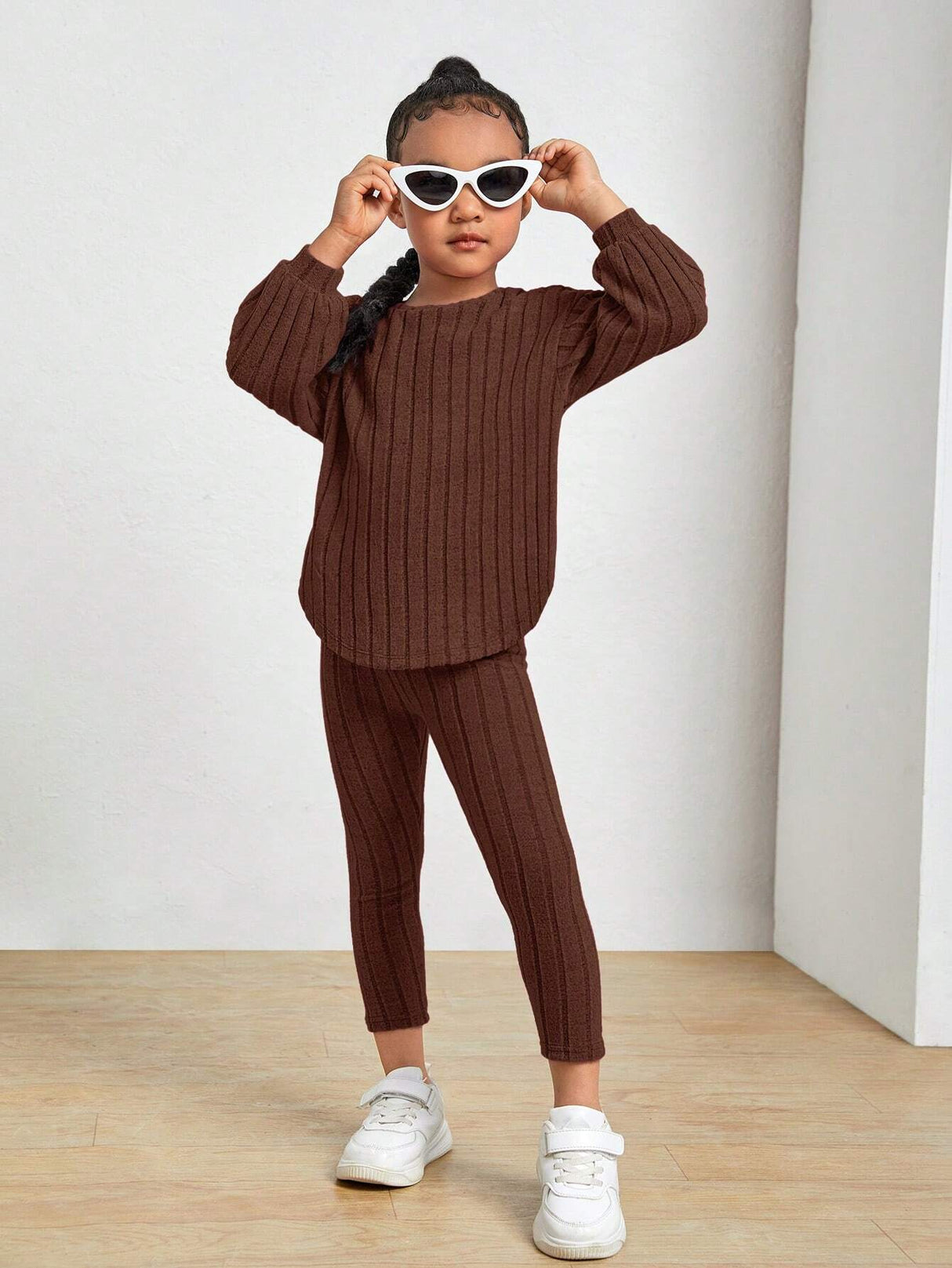 Kids Ribbed Knit Tee and Leggings Set Provain Shop