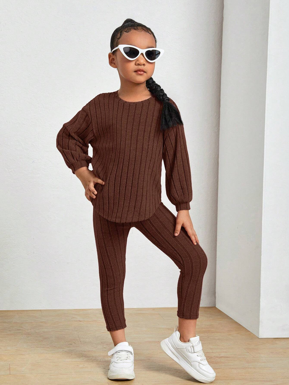 Kids Ribbed Knit Tee and Leggings Set Provain Shop