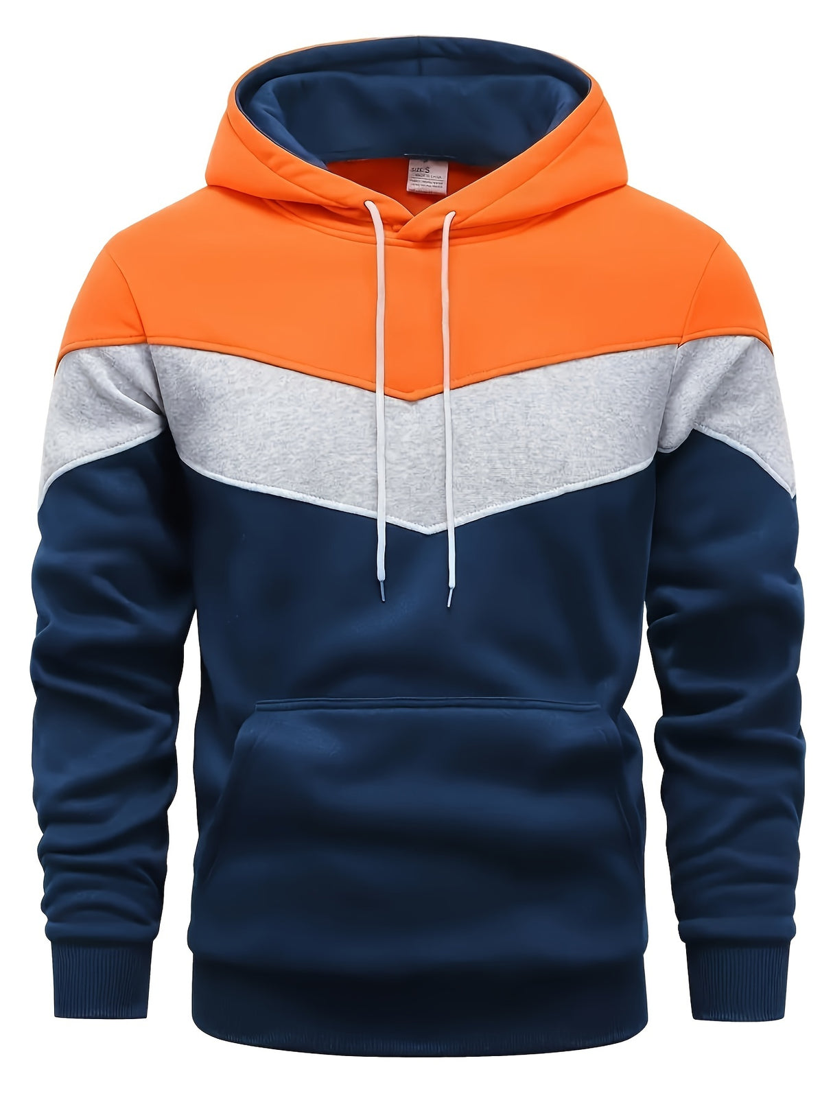 Provain Shop Mens Streetwear Hoodie - Color Block Print, Casual Pullover with Kangaroo Pocket, Perfect for Winter-Fall - Stylish Gift Idea 