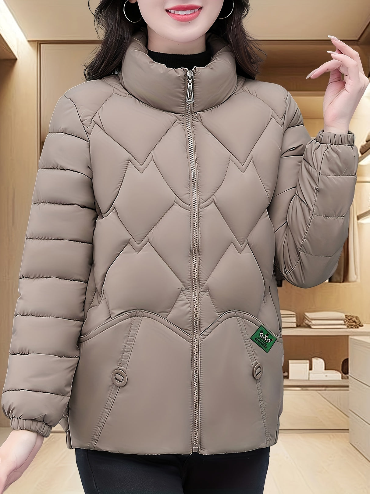 Womens Quilted Embroidered Coat  Winter Warmth Essential Provain Shop