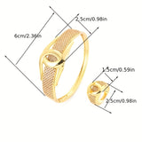 Provain Shop 2pcs Luxury Bangle & Ring Set - Timeless Elegance with X Shape Knot, Sparkling CZ Stones in Silvery or Golden Finish - Perfect Versatile Accessory for Daily Style 