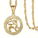 12 Horoscope Zodiac Sign Pendant Necklaces For Women Men Golden Color Aries Leo 12 Constellations Jewelry Gifts Provain Shop