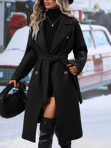 Womens Elegant DoubleBreasted Belted Overcoat for FallWinter Provain Shop