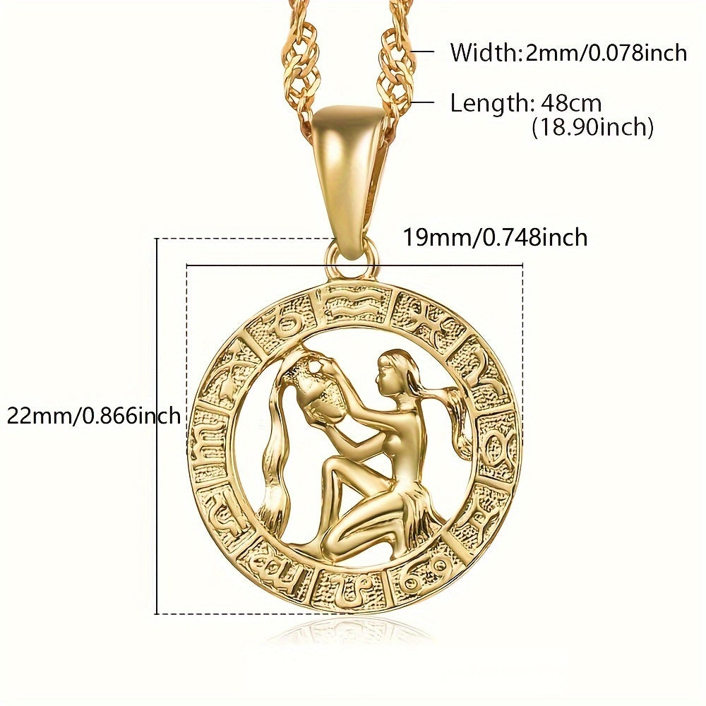 12 Horoscope Zodiac Sign Pendant Necklaces For Women Men Golden Color Aries Leo 12 Constellations Jewelry Gifts Provain Shop