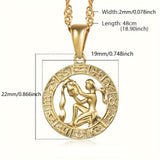 12 Horoscope Zodiac Sign Pendant Necklaces For Women Men Golden Color Aries Leo 12 Constellations Jewelry Gifts Provain Shop