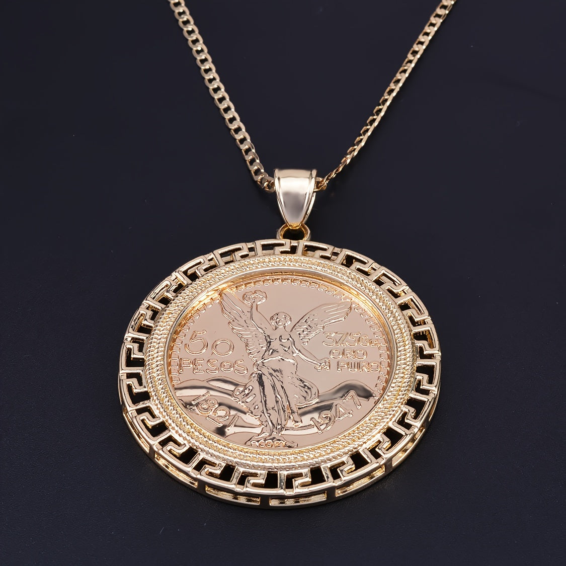 1pc Statue Of Liberty Golden Coin Pendant Necklace For Men, Charm Jewelry Gift Provain Shop