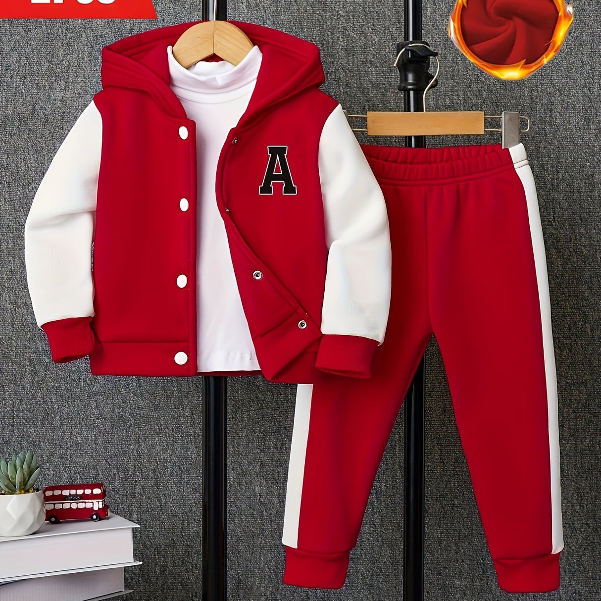 Boys Color Block Varsity Jacket and Pants Set Provain Shop