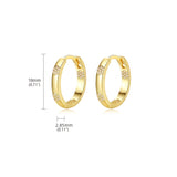 Elegant Huggie Hoop Earrings Inlaid Zircon Plated Delicate Jewelry For Women Girls Gift 1Pair Provain Shop