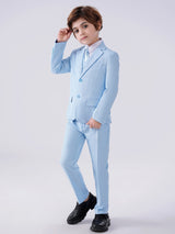 Provain Shop 4pcs Boys Formal Gentleman Outfits, Long Sleeve Blazer&Bowtie Shirt&Pants&Vest, Boys Clothing Set For Competition Performance Wedding Banquet Dress 