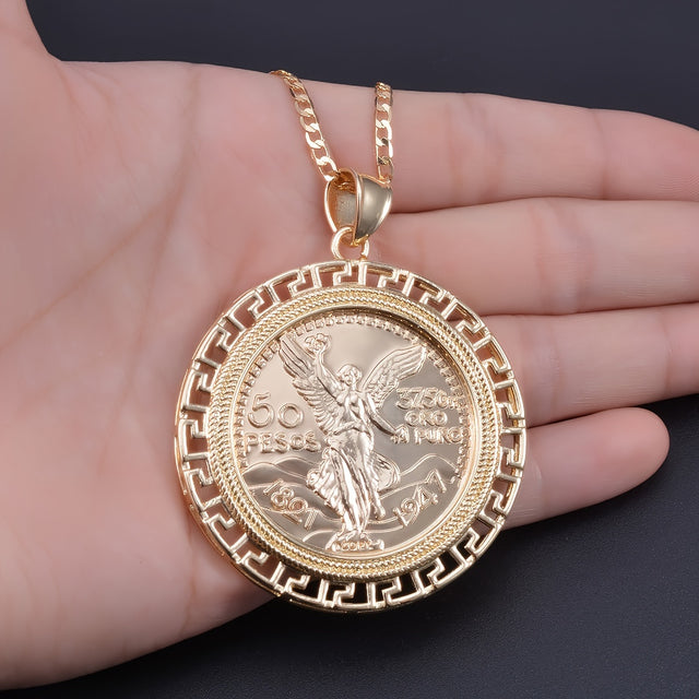 1pc Statue Of Liberty Golden Coin Pendant Necklace For Men, Charm Jewelry Gift Provain Shop