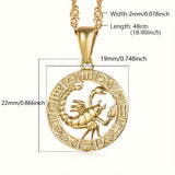 12 Horoscope Zodiac Sign Pendant Necklaces For Women Men Golden Color Aries Leo 12 Constellations Jewelry Gifts Provain Shop