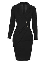 Chic VNeck Buttoned Bodycon Dress for Women  Work  Casual Provain Shop