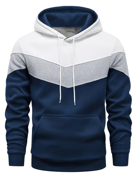 Mens Color Block Hoodie  Sporty AllSeason Pullover Provain Shop