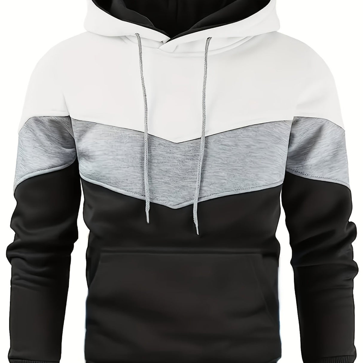 Provain Shop Mens Streetwear Hoodie - Color Block Print, Casual Pullover with Kangaroo Pocket, Perfect for Winter-Fall - Stylish Gift Idea 