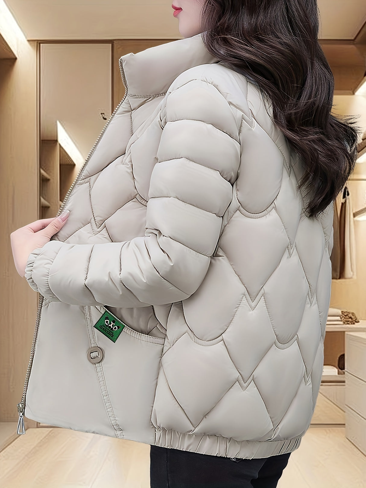 Womens Quilted Embroidered Coat  Winter Warmth Essential Provain Shop