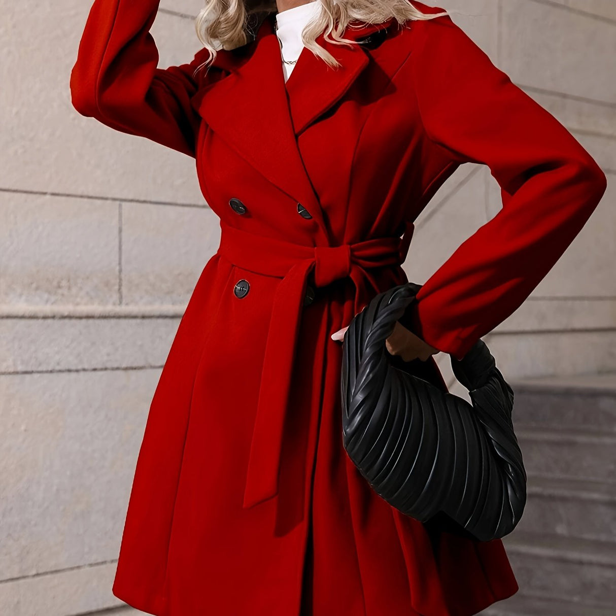 Chic DoubleBreasted Belted Lapel Overcoat for FallWinter Provain Shop