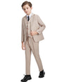 Provain Shop 4pcs Boys Formal Gentleman Outfits, Long Sleeve Blazer&Bowtie Shirt&Pants&Vest, Boys Clothing Set For Competition Performance Wedding Banquet Dress 