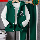 Boys Color Block Varsity Jacket and Pants Set Provain Shop