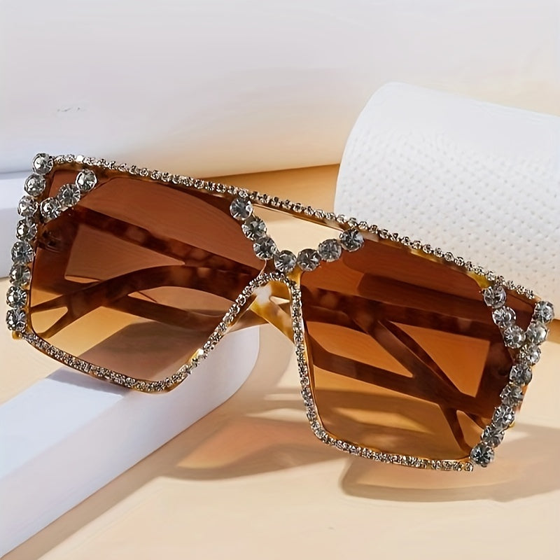 Oversized Square  For Women Luxury Rhinestone Fashion Gradient Shades Props For Costume Party Prom fashion glasses Provain Shop