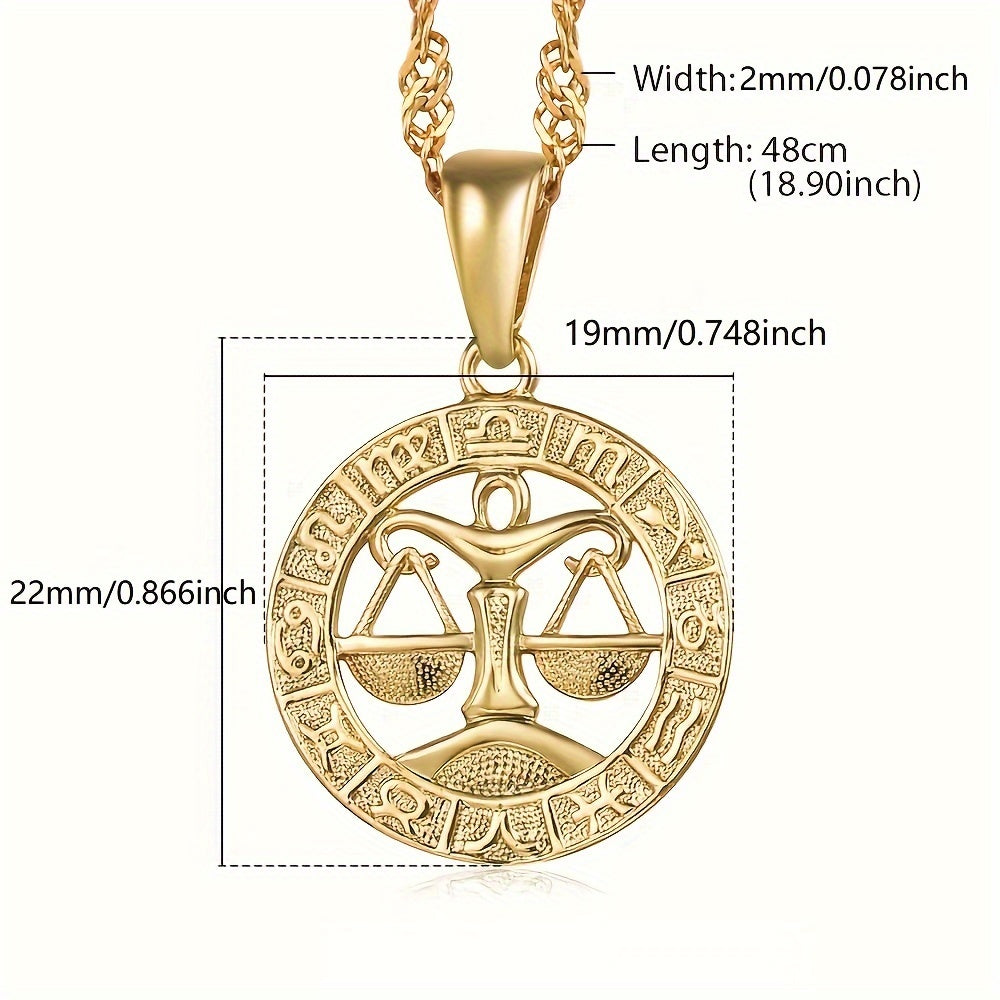 12 Horoscope Zodiac Sign Pendant Necklaces For Women Men Golden Color Aries Leo 12 Constellations Jewelry Gifts Provain Shop