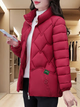 Womens Quilted Embroidered Coat  Winter Warmth Essential Provain Shop