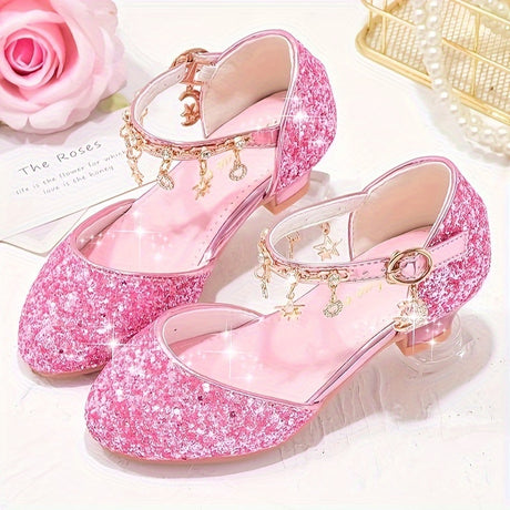 Provain Shop Trendy Elegant Sequin High Heel Shoes For Girls, Lightweight Non Slip Dress Shoes For Performance Party, Spring Summer Autumn 