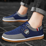 Elevate Your Walk: English-Style Men's Canvas Sneakers - Comfortable, All-Season, Solid-Color Lace-ups provain