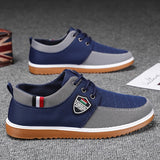 Elevate Your Walk: English-Style Men's Canvas Sneakers - Comfortable, All-Season, Solid-Color Lace-ups provain