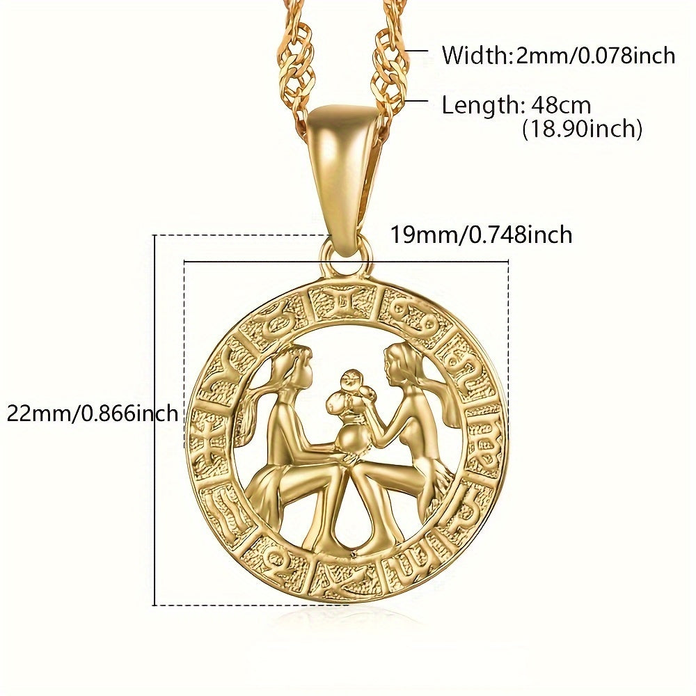 12 Horoscope Zodiac Sign Pendant Necklaces For Women Men Golden Color Aries Leo 12 Constellations Jewelry Gifts Provain Shop