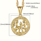 12 Horoscope Zodiac Sign Pendant Necklaces For Women Men Golden Color Aries Leo 12 Constellations Jewelry Gifts Provain Shop