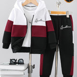 Boys Color Block Fleece Hoodie and Joggers Set Provain Shop