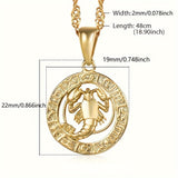 12 Horoscope Zodiac Sign Pendant Necklaces For Women Men Golden Color Aries Leo 12 Constellations Jewelry Gifts Provain Shop