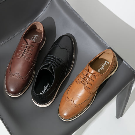 Elegant Men's Wing-tip Brogues - Durable PU Leather, Comfort Fit, Lace-Up Closure - Ideal for Business & Daily Office Wear Provain Shop