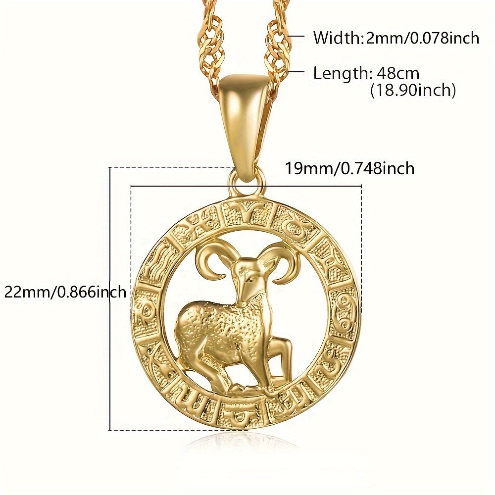 12 Horoscope Zodiac Sign Pendant Necklaces For Women Men Golden Color Aries Leo 12 Constellations Jewelry Gifts Provain Shop