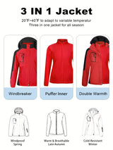 Atlaslava Womens 3in1 Waterproof Jacket Ski Hike  More Provain Shop