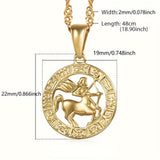 12 Horoscope Zodiac Sign Pendant Necklaces For Women Men Golden Color Aries Leo 12 Constellations Jewelry Gifts Provain Shop