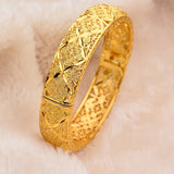 Exquisite Hollow Pattern Design Bracelet Alloy 22K Plated Jewelry Vintage Luxury Style Female Wedding Gift Provain Shop